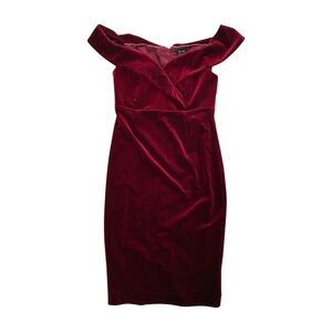 Bardot Burgundy Velvet Off-Shoulder Cocktail Dress Size 6